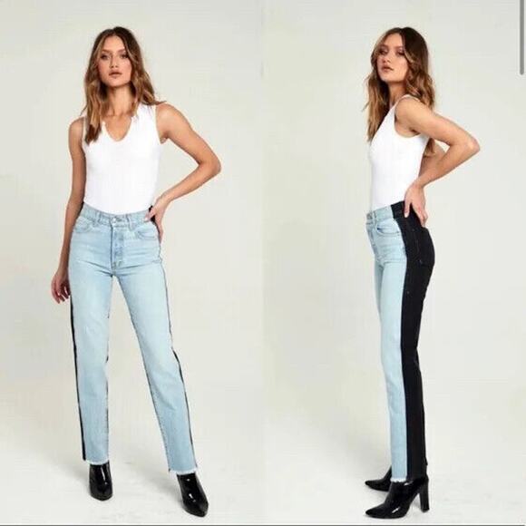 Revice Jeans Ex-boyfriend Harlow Wash Two Tone High Waist Jeans Size 26 - Picture 1 of 6